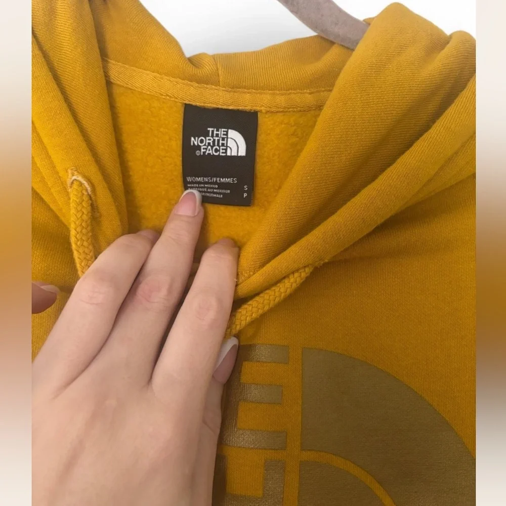 The North Face Men's Mustard Crewneck Hoodie with Logo
